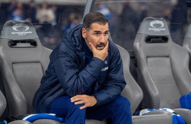 Soccer, Men, Season 2024 2025, 2 Bundesliga 11 Matchday , Hertha BSC 1 FC Köln, Coach Cristian Fiel Hertha BSC on the bench, 02 11 2024, Copyright: xSebastianxRäppold MatthiasxKochx