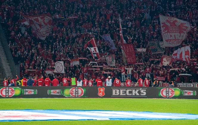 Soccer, Men, Season 2024 2025, 2 Bundesliga 11 Matchday , Hertha BSC 1 FC Köln, Köln cheers after the final whistle, 02 11 2024, Copyright: xSebastianxRäppold MatthiasxKochx
