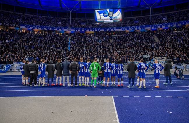Soccer, Men, Season 2024 2025, 2 Bundesliga 11 Matchday , Hertha BSC 1 FC Köln, Hertha disappointed after the final whistle, 02 11 2024, Copyright: xSebastianxRäppold MatthiasxKochx