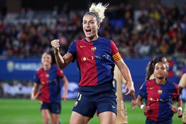 FC Barcelona, Barca v Eibar - Liga F Alexia Putellas celebrates a goal during the match between FC Barcelona Women and SD Eibar Women, corresponding to week 8 of the Liga F, at the Johan Cruyff Stadium in Barcelona, Spain, on November 2, 2024. Barcelona Spain  Copyright: xUrbanandsportx originalFilename:urbanandsport-fcbarcel241102_npgUF.jpg