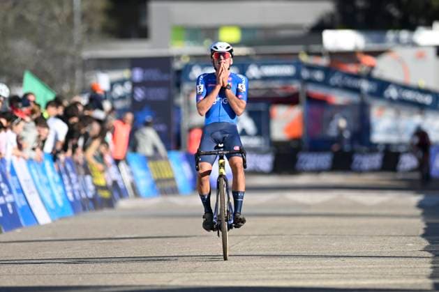 2024 UEC Cyclo-Cross EC - Men Juniors PONTEVEDRA, SPAIN - NOVEMBER 03 : Agostinacchio Mattia (ITA) wins during the 2024 UEC Cyclo-Cross European Championships for Men Juniors on November 03, 2024 in Pontevedra, Spain, 03 11 2024 Pontevedra Spain  Copyright: xNicoxVereeckenx
