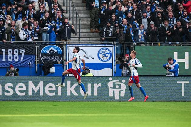 Goal celebration Hamburger SV after goal to 1 0 Daniel Elfadli Hamburger SV, 08 GER, Hamburger SV vs 1 FC Nuernberg, Football, 2 Bundesliga, Matchday 11, Season 2024 2025, 03 11 2024 DFL REGULATIONS PROHIBIT ANY USE OF PHOTOGRAPHS AS IMAGE SEQUENCES AND OR QUASI VIDEO GER, Hamburger SV vs 1 FC Nuernberg, Football, 2 Bundesliga, Matchday 11, Season 2024 2025, 03 11 2024 Hamburg Copyright: xEibner-Pressefoto MarcelxvonxFehrnx EP_MFN