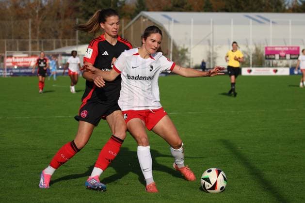 03 11 2024 Soccer Season 2024 2025 2 Women Soccer Bundesliga 09 Matchday 1 FC Nürnberg FCN Club Clubfrauen SC Freiburg II Sportfoto Zink DC DaEn xdcxdex Nele Bauereisen 23, 1 FC Nürnberg FCN , Noreen Günnewig 14, SC Freiburg II