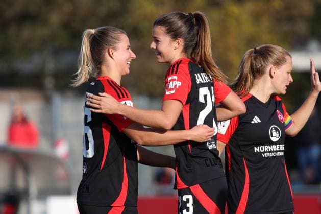 03 11 2024 Soccer Season 2024 2025 2 Women Soccer Bundesliga 09 Matchday 1 FC Nürnberg FCN Club Clubfrauen SC Freiburg II Sportfoto Zink DC DaEn xdcxdex Meret Günster Guenster 66, 1 FC Nürnberg FCN , Nele Bauereisen 23, 1 FC Nürnberg FCN
