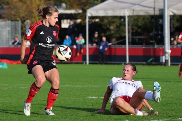 03 11 2024 Soccer Season 2024 2025 2 Women Soccer Bundesliga 09 Matchday 1 FC Nürnberg FCN Club Clubfrauen SC Freiburg II Sportfoto Zink DC DaEn xdcxdex Nastassja Lein 24, 1 FC Nürnberg FCN , Yara Volpert 32, SC Freiburg II