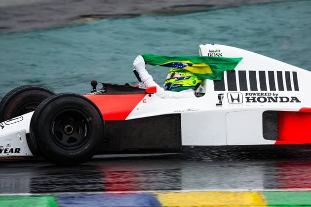 Formula 1, Brazilian GP in Sao Paulo, Lewis Hamilton drives Ayrton Sennas historic racing car