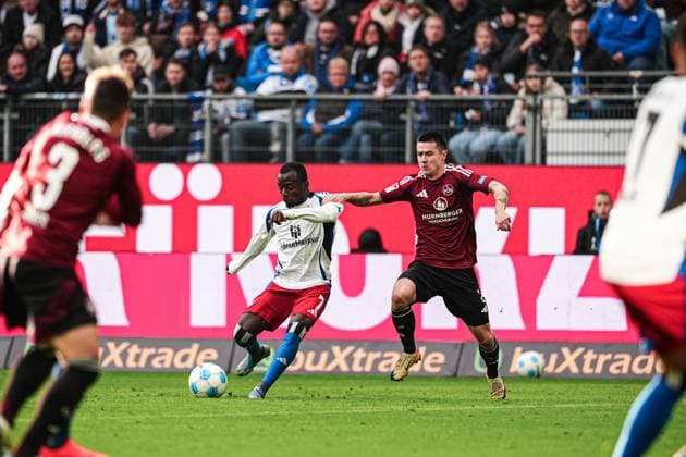 Goal kick Goal chance Jean Luc Dompe Hamburger SV, 07 GER, Hamburger SV vs 1 FC Nuernberg, Football, 2 Bundesliga, Matchday 11, Season 2024 2025, 03 11 2024 DFL REGULATIONS PROHIBIT ANY USE OF PHOTOGRAPHS AS IMAGE SEQUENCES AND OR QUASI VIDEO GER, Hamburger SV vs 1 FC Nuernberg, Football, 2 Bundesliga, Matchday 11, Season 2024 2025, 03 11 2024 Hamburg Copyright: xEibner-Pressefoto MarcelxvonxFehrnx EP_MFN