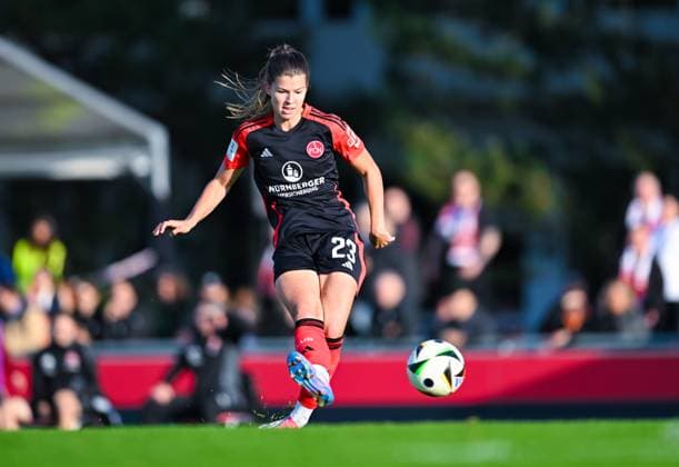 Nele Bauereisen 1 FC Nuernberg in action while taking a shot on goal, 2 Frauen Bundesliga, 1 FC Nuernberg vs SC Freiburg II, Sportpark Valznerweiher on November 03, 2024 in Nuremberg, Germany Photo by Silas Schueller DeFodi Images Nele Bauereisen 1 FC Nuernberg controls the ball and takes a shot, 2 Frauen Bundesliga, 1 FC Nuernberg vs SC Freiburg II, Sportpark Valznerweiher on November 3, 2024 in Nuremberg, Germany Photo by Silas Schueller DeFodi Images not used in POL SRB CRO FRA GBR NED ITA USA Defodi 121 121 FCNSCF 20241103 197 Defodi-121 not used in POL SRB CRO FRA GBR NED ITA USA