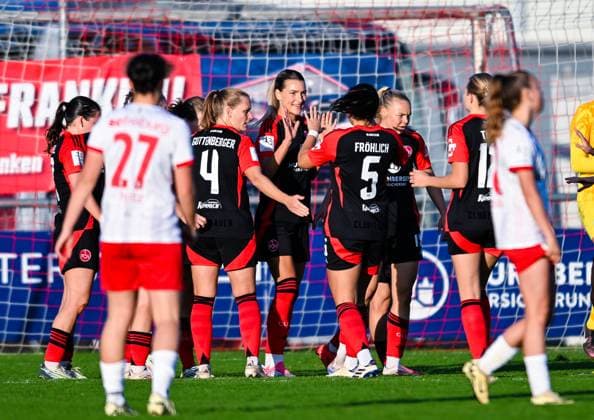 Medina Desic 1 FC Nuernberg celebrates her goal with teammates, 2 Frauen Bundesliga, 1 FC Nuernberg vs SC Freiburg II, Sportpark Valznerweiher on November 03, 2024 in Nuremberg, Germany Photo by Silas Schueller DeFodi Images Medina Desic 1 FC Nuernberg celebrates scoring her goal with teammates, 2 Frauen Bundesliga, 1 FC Nuernberg vs SC Freiburg II, Sportpark Valznerweiher on November 3, 2024 in Nuremberg, Germany Photo by Silas Schueller DeFodi Images not used in POL SRB CRO FRA GBR NED ITA USA Defodi 121 121 FCNSCF 20241103 259 Defodi-121 not used in POL SRB CRO FRA GBR NED ITA USA