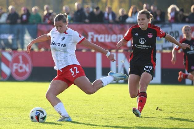 03 11 2024 Soccer Season 2024 2025 2 Women Soccer Bundesliga 09 Matchday 1 FC Nürnberg FCN Club Clubfrauen SC Freiburg II Sportfoto Zink DC DaEn xdcxdex Yara Volpert 32, SC Freiburg II , Nastassja Lein 24, 1 FC Nürnberg FCN