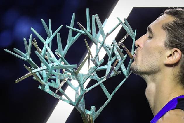 November 3, 2024, Paris, France, France: Alexander ZVEREV of Germany celebrates his victory with the trophy during the seventh day of the Rolex Paris Masters 1000 tennis tournament at Accor Arena on November 03, 2024 in Paris, France. Paris France - ZUMAm308 20241103_zsp_m308_018 Copyright: xMatthieuxMirvillex