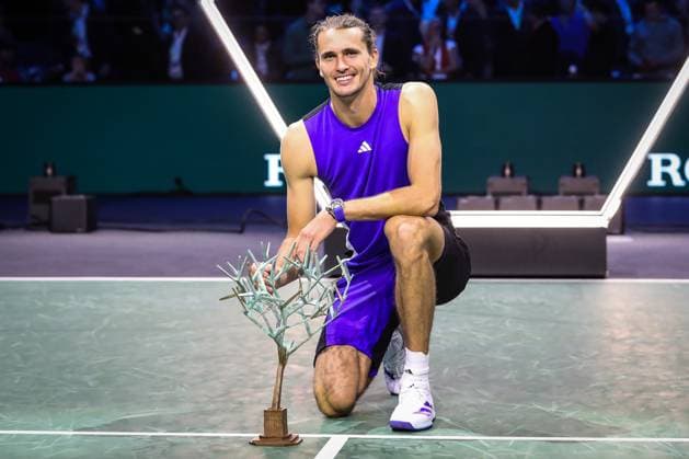 November 3, 2024, Paris, France, France: Alexander ZVEREV of Germany celebrates his victory with the trophy during the seventh day of the Rolex Paris Masters 1000 tennis tournament at Accor Arena on November 03, 2024 in Paris, France. Paris France - ZUMAm308 20241103_zsp_m308_017 Copyright: xMatthieuxMirvillex