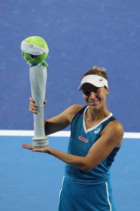 China Jiujiang WTA, Tennis Damen Jiangxi Open Viktorija Golubic of Switzerland celebrates with the trophy after winning the WTA Jiangxi Open in Jiujiang city in central China s Jiangxi province Sunday, Nov. 03, 2024. Golubic beat Rebecca Sramkova of Slovakia in the final by 6-3, 7-5., Credit:FEATURECHINA Avalon CHINA, JIANGXI, JIUJIANG  Copyright: xFEATURECHINAx xAvalonx 0777791890st