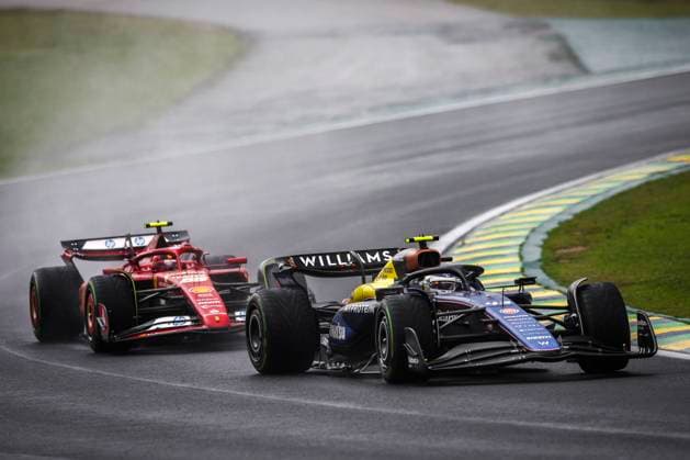 43 COLAPINTO Franco (arg), Williams Racing FW46, 55 SAINZ Carlos (spa), Scuderia Ferrari SF-24, action during the Formula 1 Grande Premio de Sao Paulo 2024, 21th round of the 2024 Formula One World Championship, WM, Weltmeisterschaft from November 1 to 3, 2024 on the Interlagos Circuit, in Sao Paulo, Brazil - F1 - SAO PAULO GRAND PRIX 2024 DPPI Panoramic 241103_R21_BRASILE_DP_XB3_4641