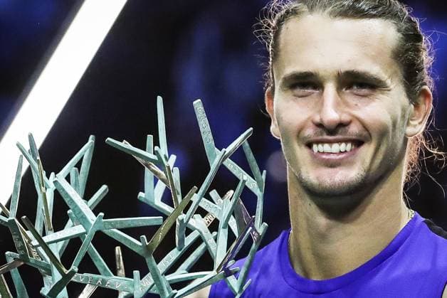 November 3, 2024, Paris, France, France: Alexander ZVEREV of Germany celebrates his victory with the trophy during the seventh day of the Rolex Paris Masters 1000 tennis tournament at Accor Arena on November 03, 2024 in Paris, France. Paris France - ZUMAm308 20241103_zsp_m308_020 Copyright: xMatthieuxMirvillex