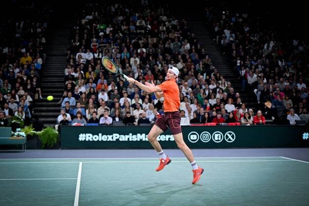 Final Of The Rolex Paris Masters French tennis player, Ugo Humbert, loses the final of the Rolex Paris Masters 2024 against Alexander Zverev on November 3, 2024. Photo by Tomas Stevens ABACAPRESS.COM Paris France  Copyright: xStevensxTomas ABACAx