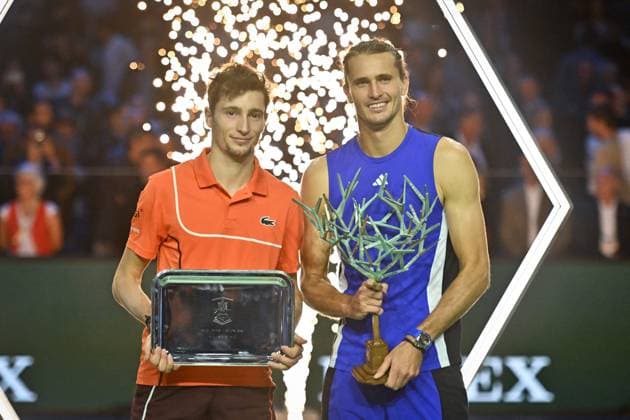 Final Of The Rolex Paris Masters German tennis player, Alexander Zverev, wins the final of the Rolex Paris Masters 2024 against Ugo Humbert, french tennis player on November 3, 2024. Photo by Tomas Stevens ABACAPRESS.COM Paris France  Copyright: xStevensxTomas ABACAx