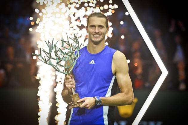 Final Of The Rolex Paris Masters German tennis player, Alexander Zverev, celebrate with his trophy after winning the final of the Rolex Paris Masters 2024 against Ugo Humbert, french tennis player on November 3, 2024. Photo by Tomas Stevens ABACAPRESS.COM Paris France  Copyright: xStevensxTomas ABACAx