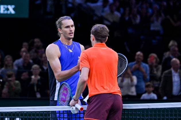 Final Of The Rolex Paris Masters German tennis player, Alexander Zverev, wins the final of the Rolex Paris Masters 2024 against Ugo Humbert, french tennis player on November 3, 2024. Photo by Tomas Stevens ABACAPRESS.COM Paris France  Copyright: xStevensxTomas ABACAx