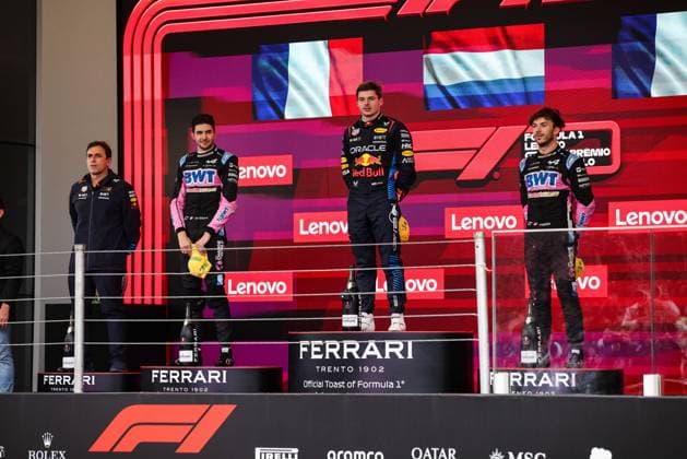 WACHE Pierre (fra), Technical Director of Red Bull Racing, portrait OCON Esteban (fra), Alpine F1 Team A524, portrait VERSTAPPEN Max (ned), Red Bull Racing RB20, portrait GASLY Pierre (fra), Alpine F1 Team A524, portrait during the Formula 1 Grande Premio de Sao Paulo 2024, 21th round of the 2024 Formula One World Championship, WM, Weltmeisterschaft from November 1 to 3, 2024 on the Interlagos Circuit, in Sao Paulo, Brazil - F1 - SAO PAULO GRAND PRIX 2024 DPPI Panoramic 241103_R21_BRASILE_DP_XB5_4138