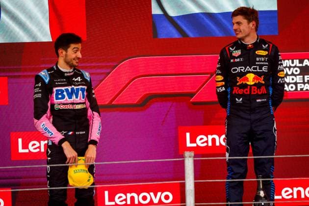 GP de Fórmula 1 Lenovo 2024 SP SÃO PAULO, SP - 03.11.2024: GP DE FÓRMULA 1 LENOVO 2024 SP - It will take place this Sunday (03) at the Interlagos racetrack, in the south of the capital of São Paulo, the Formula 1 Lenovo Grand Prix of São Paulo 2024. In the photo, the champion drivers, Max Verstappen, Esteban Ocon. (Photo: Aloisio Mauricio Fotoarena) x2645600x  AloisioxMauricio