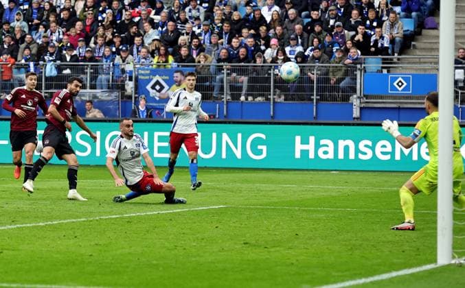 03 11 2024 Soccer Season 2024 2025 2 Soccer Bundesliga 11 Matchday Hamburger SV HSV 1 FC Nuremberg FCN Club Sportfoto Zink DaMa xdaxmax DFL regulations prohibit any use of photographs as image sequences and or quasi video only for editorial use Goal Goal Shot to 1 1 Goalscorer Mahir Emreli 30, 1 FC Nuremberg FCN vs Daniel Heuer Fernandes 1, Hamburger SV HSV