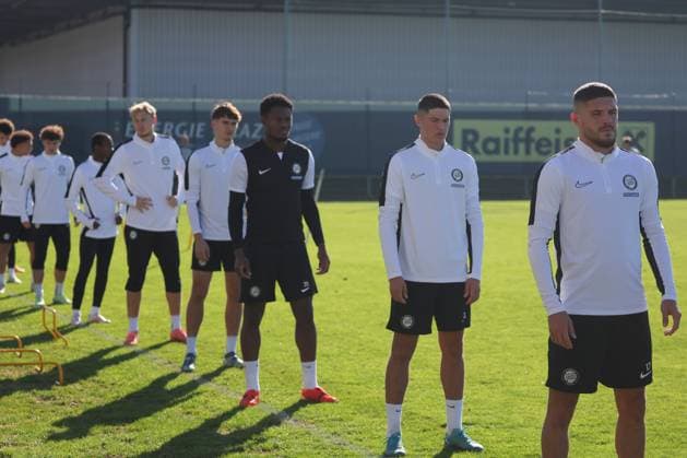 SOCCER - UEFA CL, Dortmund vs Sturm GRAZ,AUSTRIA,04.NOV.24 - SOCCER - UEFA Champions League, Borussia Dortmund vs SK Sturm Graz, preview, training Sturm. Image shows Emir Karic, Arjan Malic, Tochi Chukwuani, Leon Grgic and Niklas Geyrhofer (Sturm).  GEPAxpictures xChrisxBauer