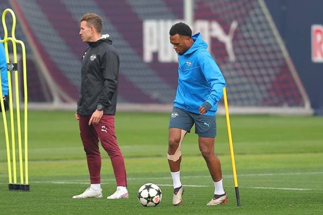 RB Leipzig Training 1 Bundesliga Leipzig, 04 11 2024, Training center at Cottaweg, Season 2024 2025, Football, Men, 1 Bundesliga , RB Leipzig Training , In the picture Lois Openda ,