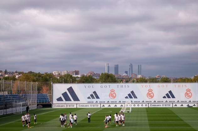 Champions League 2024 25 League Phase MD4: Real Madrid Training Session and press conference, PK, Pressekonferenz A general view of the training field during the UEFA Champions League 2024 25 League Phase MD4 training and press conference at Ciudad Real Madrid on November 4, 2024 in Madrid, Spain. Valdebebas Ciudad Real Madrid Madrid Spain Copyright: xAlbertoxGardinx AGardin_20241104_Football_Champions_Real_Madrid_PC_051