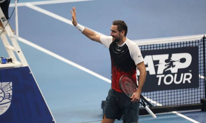 04.11.2024 Beograd(Srbija) Belgrade Open ATP, Tennis Herren Series tenis muskarci singlovi-pojedinacno men s singles Marin Cilic Hrvatska radost :