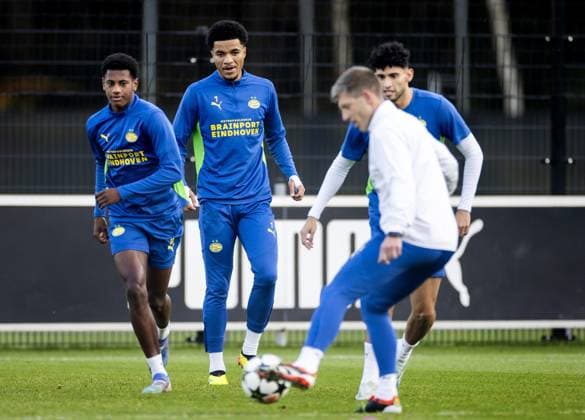 EINDHOVEN - PSV s Malik Tillman during a training session prior to the Champions League match between PSV and Girona FC. ANP KOEN VAN WEEL xVIxANPxSportx xxANPxIVx 512686141 originalFilename: 512686141.jpg