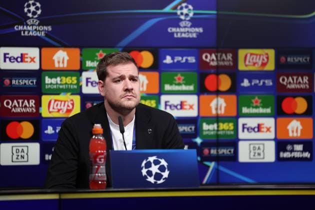 SOCCER - UEFA CL, Dortmund vs Sturm DORTMUND,GERMANY,04.NOV.24 - SOCCER - UEFA Champions League, Borussia Dortmund vs SK Sturm Graz, preview, press conference, PK, Pressekonferenz Sturm. Image shows press speaker Stefan Haller (Sturm).  GEPAxpictures xChrisxBauer
