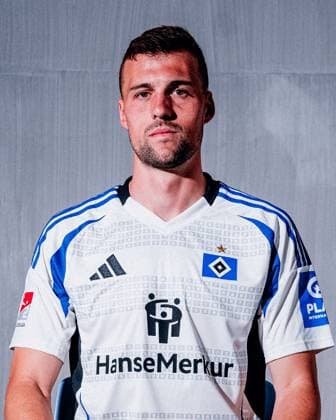 Jonas Meffert Hamburger SV portrait appointment season 2024 2025, Men, 2 BL, HSV, Hamburg,