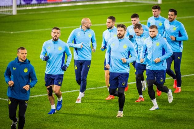 SLOVAN BRATISLAVA - GNK DINAMO ZAGREB Dinamo player Bruno Petkovic during team practice ahead of league phase of UEFA Champions League football match between SK Slovan Bratislava and GNK Dinamo Zagreb. Bratislava, Slovakia, November 04, 2024. PUBLICATION NOT IN SLOVAKIA Copyright: xx 080A7179