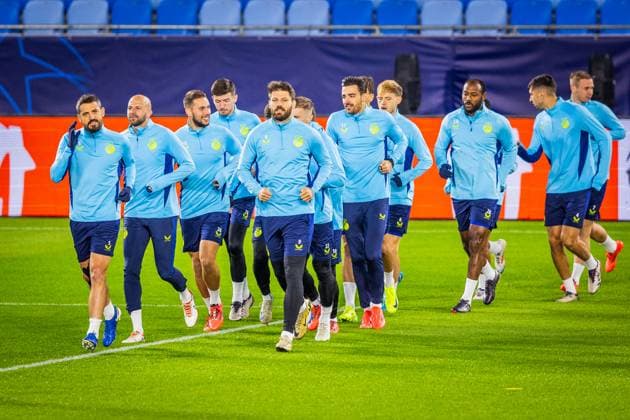 SLOVAN BRATISLAVA - GNK DINAMO ZAGREB Players of Dinamo Zagreb Arijan Ademi, Marko Pjaca, Bruno Petkovic during team practice ahead of league phase of UEFA Champions League football match between SK Slovan Bratislava and GNK Dinamo Zagreb. Bratislava, Slovakia, November 04, 2024. PUBLICATION NOT IN SLOVAKIA Copyright: xx 080A7294