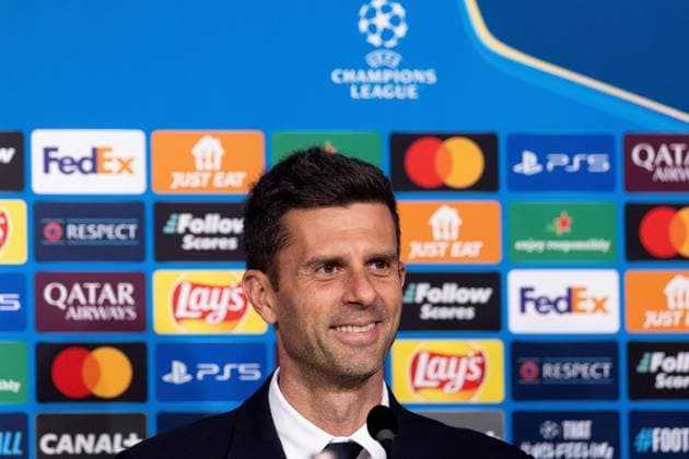 CHAMPIONS LEAGUE - LOSC - TURIN PHOTOPQR VOIX DU NORD PASCAL BONNIERE ; 04 11 2024 ; VILLENEUVE D ASCQ 04.11.2024 conference de presse de la champions league , avant le match entre le LOSC et la Juventus de Turin, Thaigo Motta . . PHOTO PASCAL BONNIERE LA VOIX DU NORD press conference, PK, Pressekonferenz on the eve of their UEFA Champions League football match against LOSC and Juventus de Turin France November 4, 2024 France  Copyright: xPHOTOPQR VOIXxDUxNORD MAXPPPxPASCALxBONNIEREx 20241104VDN8175 20241104VDN8175