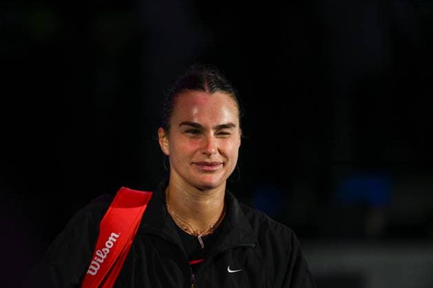 WTA, Tennis Damen Finals 2024 - Day 3 RIYADH, SAUDI ARABIA - NOVEMBER 04: Aryna Sabalenka of Belarus pictures after her victory against Jasmine Paolini of Italy on day 3 of the 2024 WTA Finals, part of the Hologic WTA Tour, held at King Saud University Indoor Arena on November 04, 2024, in Riyadh, Saudi Arabia. Riyadh Saudi Arabia  Copyright: xArturxWidakx originalFilename:widak-wtafinal241104_npid1.jpg