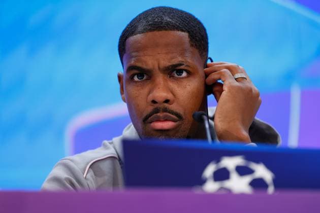 November 4, 2024, Madrid, Madrid, SPAIN: Mike Maignan of AC Milan attends his press conference, PK, Pressekonferenz ahead of the UEFA Champions League, football match against Real Madrid, at Santiago Bernabeu stadium on November 4, 2024, in Madrid, Spain. Madrid SPAIN - ZUMAa181 20241104_zaa_a181_119 Copyright: xDennisxAgyemanx