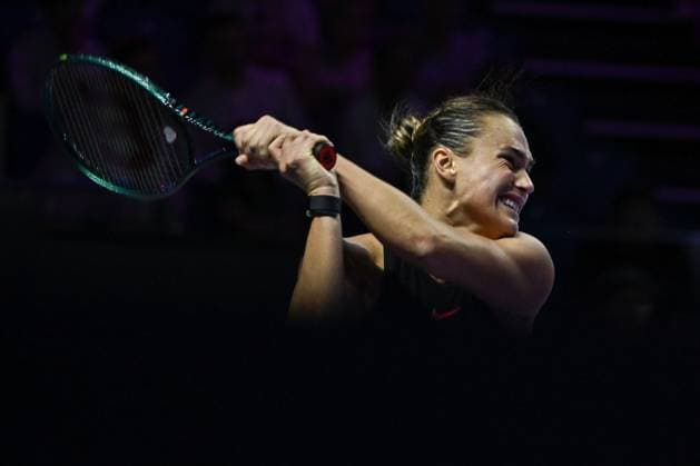 WTA, Tennis Damen Finals 2024 - Day 3 RIYADH, SAUDI ARABIA - NOVEMBER 04: Aryna Sabalenka of Belarus during her match against Jasmine Paolini of Italy on day 3 of the 2024 WTA Finals, part of the Hologic WTA Tour, held at King Saud University Indoor Arena on November 04, 2024, in Riyadh, Saudi Arabia. Riyadh Saudi Arabia  Copyright: xArturxWidakx originalFilename:widak-wtafinal241104_npfoV.jpg