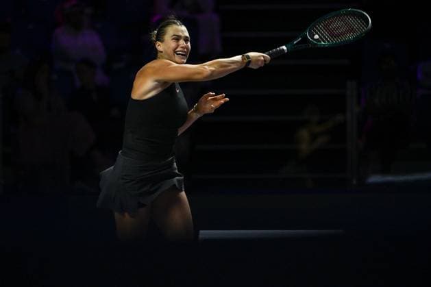 WTA, Tennis Damen Finals 2024 - Day 3 RIYADH, SAUDI ARABIA - NOVEMBER 04: Aryna Sabalenka of Belarus during her match against Jasmine Paolini of Italy on day 3 of the 2024 WTA Finals, part of the Hologic WTA Tour, held at King Saud University Indoor Arena on November 04, 2024, in Riyadh, Saudi Arabia. Riyadh Saudi Arabia  Copyright: xArturxWidakx originalFilename:widak-wtafinal241104_nppzL.jpg