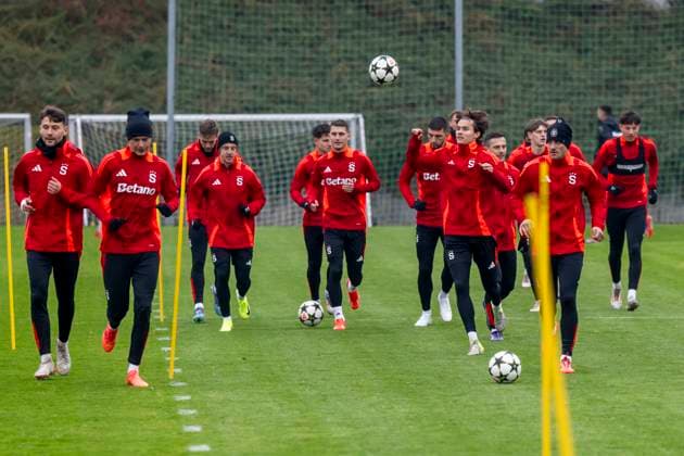 Sparta Prague players train before the Champions League 4th round match Sparta Prague vs Stade Brest, in Prague, Czech Republic, November 5, 2024. (CTKxPhoto OndrejxDeml) CTKPhotoP2024110504249  CTKPhotoP2024110504249