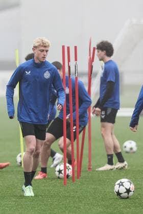 Club s Joaquin Seys pictured during a training session of Belgian soccer team Club Brugge KV, Tuesday 05 November 2024 in Knokke-Heist. The team is preparing for tomorrow s game against English Aston Villa F.C., on day 4 of the UEFA Champions League league phase. BRUNOxFAHY  x104619776x