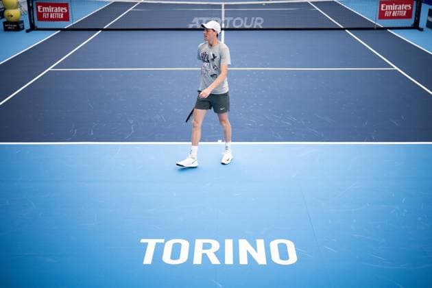 Jannik Sinner trains at the Sporting, where training courts are set up in Turin, Italy, where the ATP, Tennis Herren Finals will begin on Sunday, Nov. 10 - News - Sunday, November 1, 2024.  Copyright: xMarcoxAlpozzi LaPressex