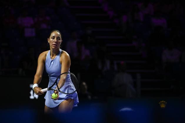 WTA, Tennis Damen Finals 2024 - Day 4 RIYADH, SAUDI ARABIA - NOVEMBER 05: Jessica Pegula of USA during her match against Barbora Krejcikova of Czech Republic, on day 4 of the 2024 WTA Finals, part of the Hologic WTA Tour, held at King Saud University Indoor Arena on November 05, 2024, in Riyadh, Saudi Arabia. Riyadh Saudi Arabia  Copyright: xArturxWidakx originalFilename:widak-wtafinal241105_npZfO.jpg