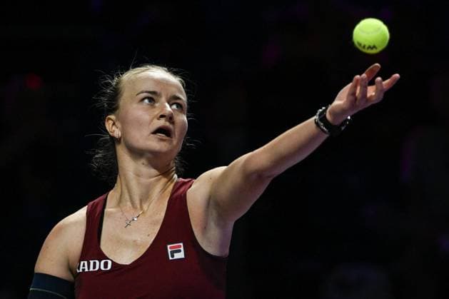 WTA, Tennis Damen Finals 2024 - Day 4 RIYADH, SAUDI ARABIA - NOVEMBER 05: Barbora Krejcikova of Czech Republic during her match against Jessica Pegula of USA, on day 4 of the 2024 WTA Finals, part of the Hologic WTA Tour, held at King Saud University Indoor Arena on November 05, 2024, in Riyadh, Saudi Arabia. Riyadh Saudi Arabia  Copyright: xArturxWidakx originalFilename:widak-wtafinal241105_npn0R.jpg