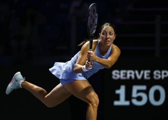 WTA, Tennis Damen Finals 2024 - Day 4 RIYADH, SAUDI ARABIA - NOVEMBER 05: Jessica Pegula of USA during her match against Barbora Krejcikova of Czech Republic, on day 4 of the 2024 WTA Finals, part of the Hologic WTA Tour, held at King Saud University Indoor Arena on November 05, 2024, in Riyadh, Saudi Arabia. Riyadh Saudi Arabia  Copyright: xArturxWidakx originalFilename:widak-wtafinal241105_npuwC.jpg
