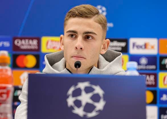 Crvena Zvezda vs Barcelona, UEFA Champions League Fermin Lopez of FC Barcelona, Barca during the press conference, PK, Pressekonferenz of FC Barcelona ahead the match against FK Crvena Zvezda in UEFA Champions League, 5. November 2024. (credit image & photo: Pedja Milosavljevic STARSPORT) Belgrade Serbia Copyright: xPedjaxMilosavljevic STARSPORTx x