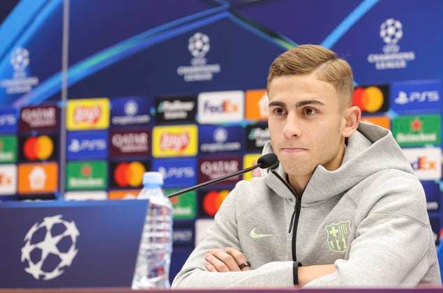 Crvena Zvezda vs Barcelona, UEFA Champions League Fermin Lopez of FC Barcelona, Barca during the press conference, PK, Pressekonferenz of FC Barcelona ahead the match against FK Crvena Zvezda in UEFA Champions League, 5. November 2024. (credit image & photo: Pedja Milosavljevic STARSPORT) Belgrade Serbia Copyright: xPedjaxMilosavljevic STARSPORTx x