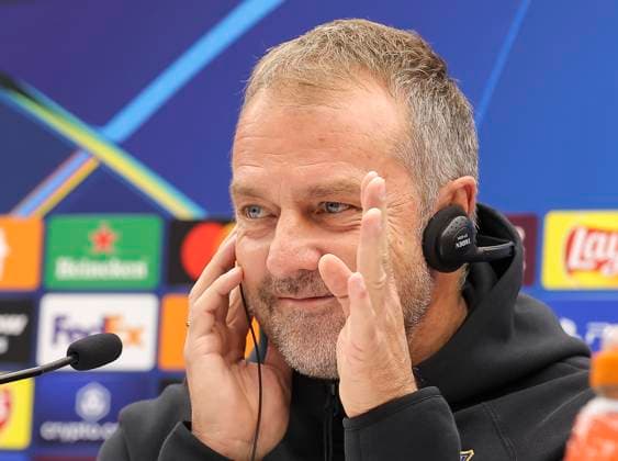 Crvena Zvezda vs Barcelona, UEFA Champions League Head coach Hansi Flick of FC Barcelona, Barca during the press conference, PK, Pressekonferenz of FC Barcelona ahead the match against FK Crvena Zvezda in UEFA Champions League, 5. November 2024. (credit image & photo: Pedja Milosavljevic STARSPORT) Belgrade Serbia Copyright: xPedjaxMilosavljevic STARSPORTx x