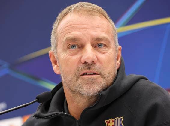 Crvena Zvezda vs Barcelona, UEFA Champions League Head coach Hansi Flick of FC Barcelona, Barca during the press conference, PK, Pressekonferenz of FC Barcelona ahead the match against FK Crvena Zvezda in UEFA Champions League, 5. November 2024. (credit image & photo: Pedja Milosavljevic STARSPORT) Belgrade Serbia Copyright: xPedjaxMilosavljevic STARSPORTx x